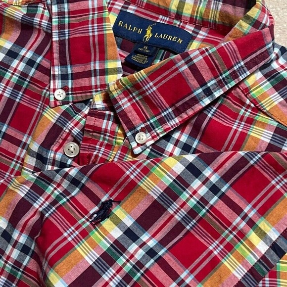 Ralph Lauren Other - Ralph Lauren Blue Label Boys Red Plaid Shirt XL (18-20)